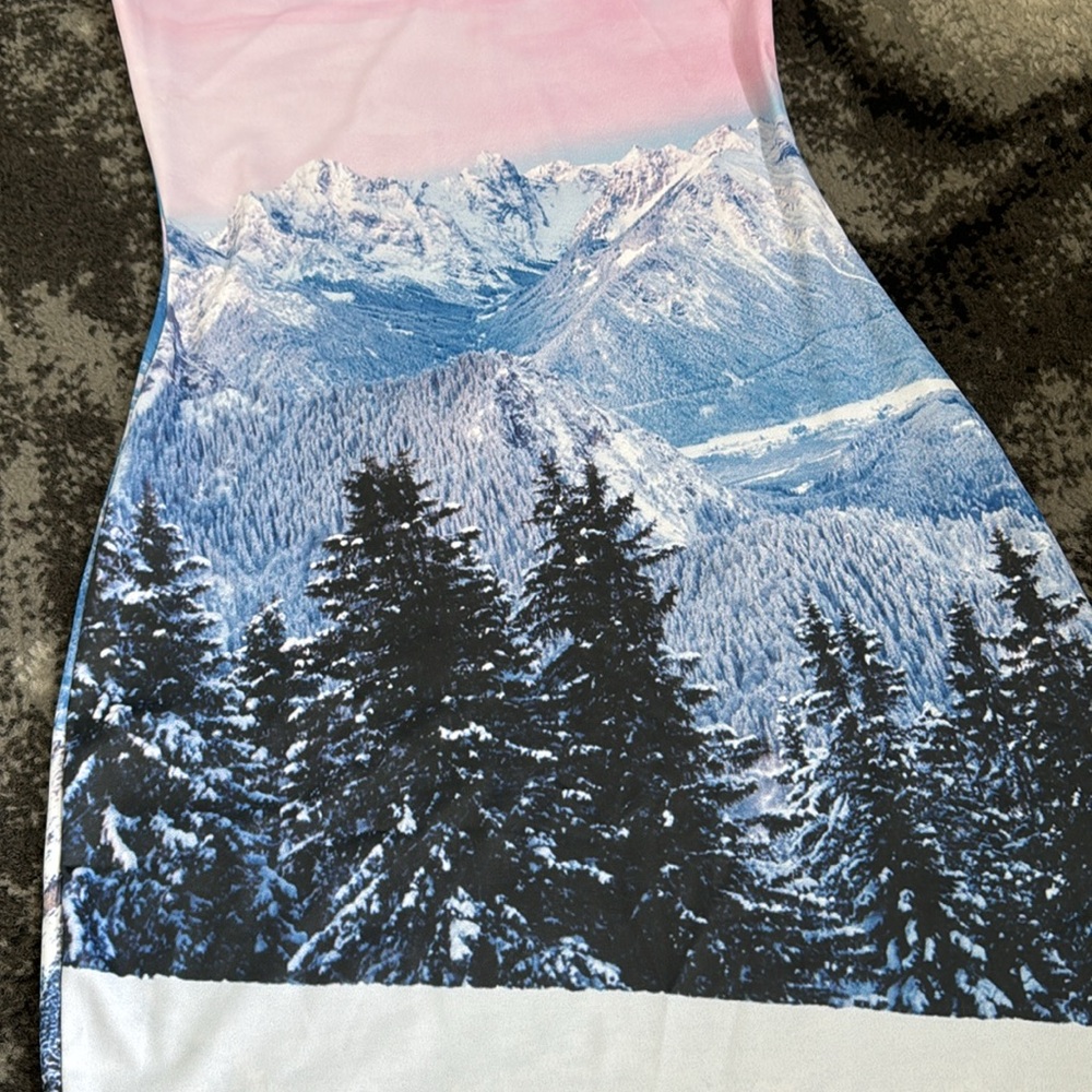 Black Milk Clothing Pink Mountains Bodycon Dress - Picture 2 of 4